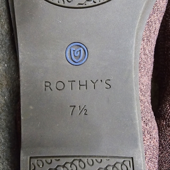 Rothys 7.5 Truffle Python Flats Shoes Retired - Picture 10 of 11